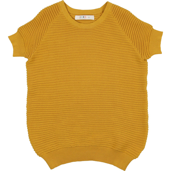 Coco Blanc Spicy Mustard Horizontal Ribbed Sweater