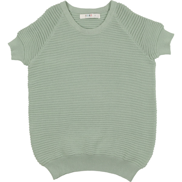 Coco Blanc Sage Green Horizontal Ribbed Sweater