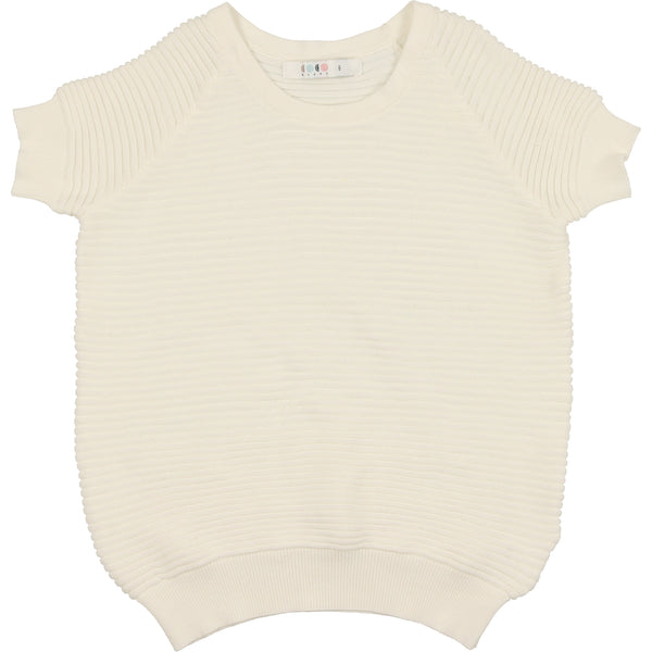 Coco Blanc Cream Horizontal Ribbed Sweater
