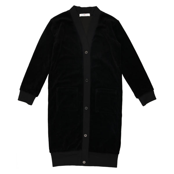 Coco Blanc Black Velour Bomber Dress