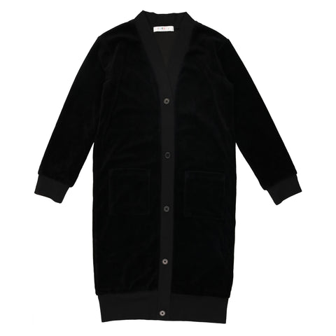 Coco Blanc Black Velour Bomber Dress