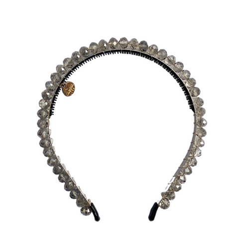 Halo Luxe Pewter Crystal Tiara Headband