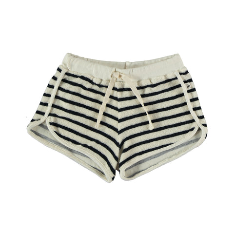 My Little Cozmo Navy Stripe Kids Terry Shorts