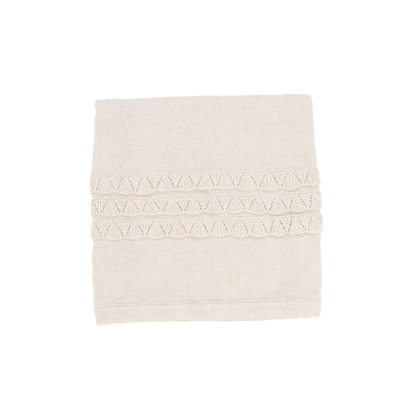 Lil Legs Ecru Crochet Knit Blanket