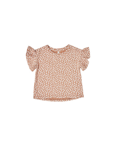 Rylee & Cru Terra Cotta Ditsy Flutter Tee