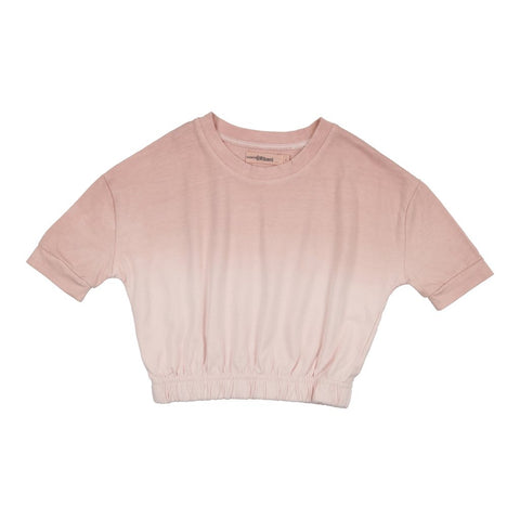 Urbani Pink & White Ombre Short Sleeve Elastic Tee