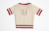Troisoeurs Red Knit Polo Top