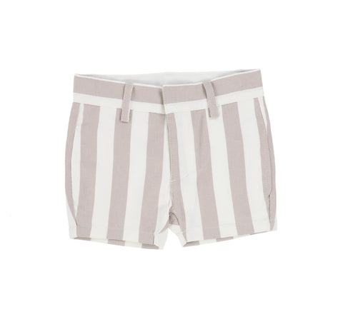 Lil Legs Taupe Stripe Dress Shorts