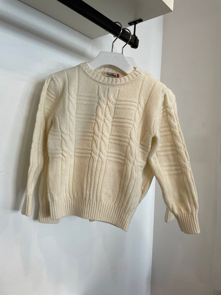 Nupkeet Ivory Cable Knit Sweater