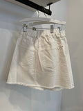 Steph The Label White Denim Angle Skirt