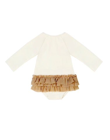 Little Creative Factory Ivory Long-Sleeved Baby Degas Swimsuit