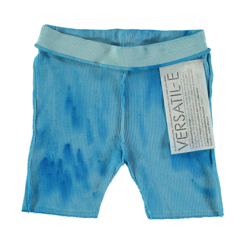 Versatile Textura Azul Ribbed Shorts