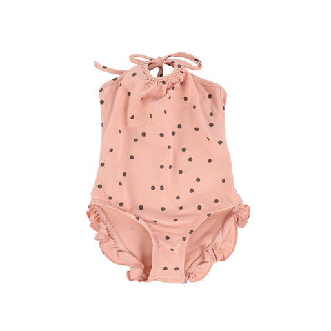 Tocoto Vintage Pink Dots Girls Swimsuit