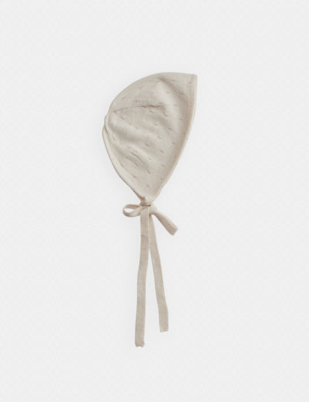 Belle Enfant Parchment Cotton Pointelle Bonnet