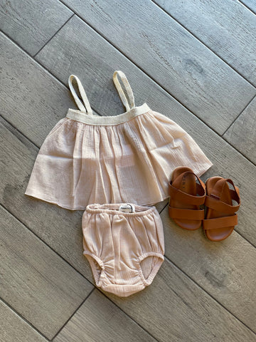 Pequeno Tocon Soft Pink Swing Top + Bloomer Set