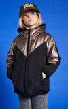 Hundred Pieces Faux Fur Reversible Bronze & Black Jacket