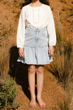 Steph The Label Light Denim Ruffle Skirt