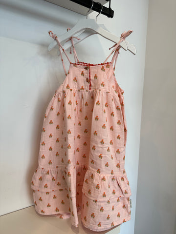 Piupiuchick  Light Pink Flowers Long Layered Dress