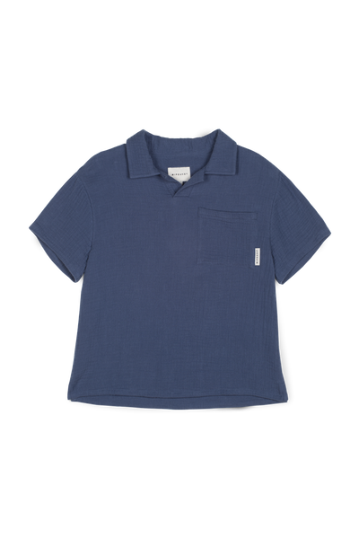 Mipounet Blue Muslin Polo Shirt