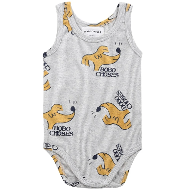 Bobo Choses Grey Sniffy Dog AOP Sleeveless Body