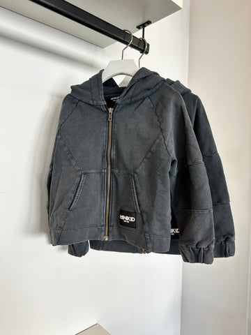 Mini Kid Black Wash Panel Hoodie 2.0