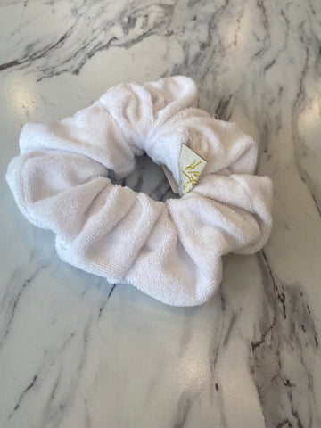 Halo Luxe White Terry Scrunchie