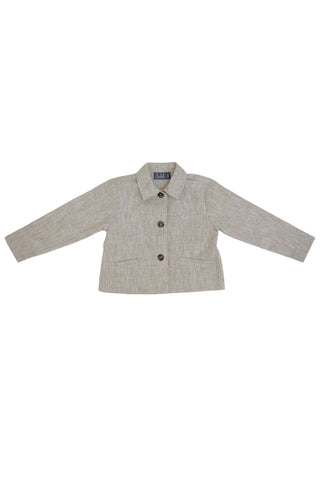 Belati Oatmeal Grain Linen Shirt Jacket