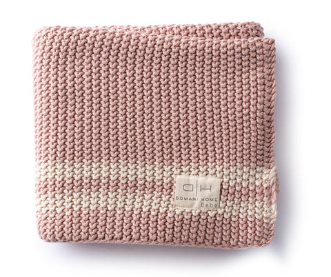 Domani Home Blush With Shell Stripes Marici Blanket