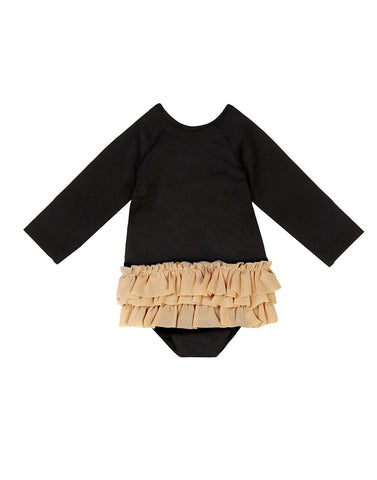 Little Creative Factory Black Long-Sleeved Baby Degas Swimsuit
