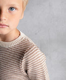 Belati Brown Rectangle Print Sweater
