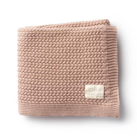 Domani Home Herringbone Blush Baby Blanket