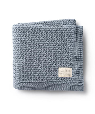 Domani Home Herringbone Blue Baby Blanket
