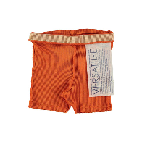 Versatile Naranja Orange Ribbed Shorts