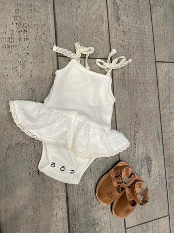 Tocoto Vintage White Rib Romper