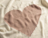 Domani Home Pink & Natural Heart Blanket