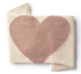 Domani Home Pink & Natural Heart Blanket