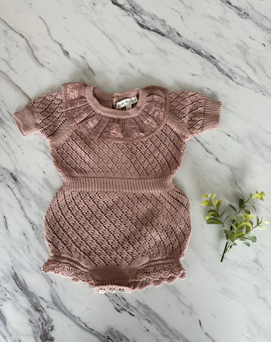 Bebe Organic Mila Dusty Rose Romper