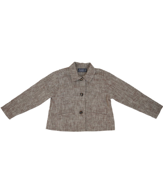 Belati Brown Grain Linen Shirt Jacket