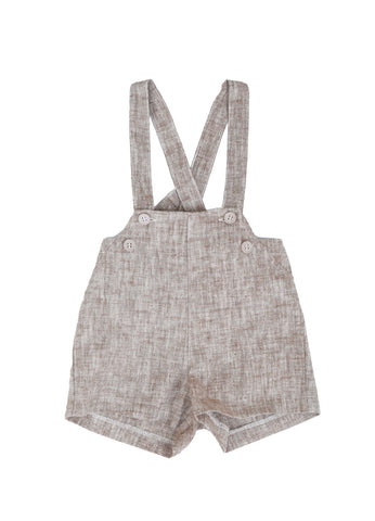 Belati Oatmeal Grain Linen Baby Overalls