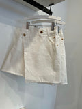 Steph The Label White Denim Angle Skirt