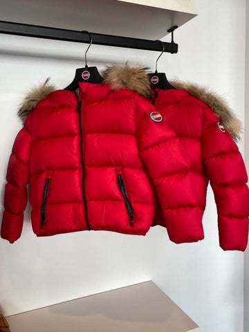 Colmar Red Hooded Winter Jacket  With Fur
