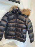 Colmar Black Coat with Natural Fur Hood