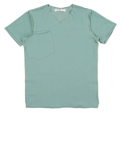 Coco Blanc Sage Green French Terry  V neck Tee