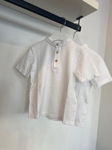 Nupkeet White Short Sleeve Linen Blend Shirt