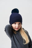 Belle Enfant Navy Fur Pompom Hat