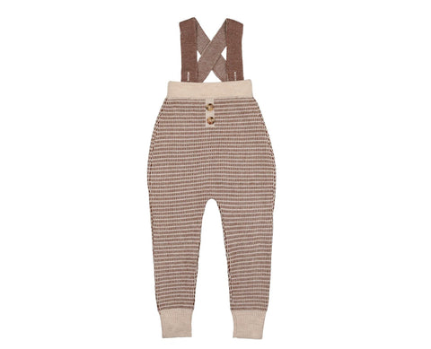 Belati Brown Rectangle Pattern Suspender Overall