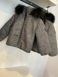 Scotch Bonnet Grey Tweed Jacket with Black Tips