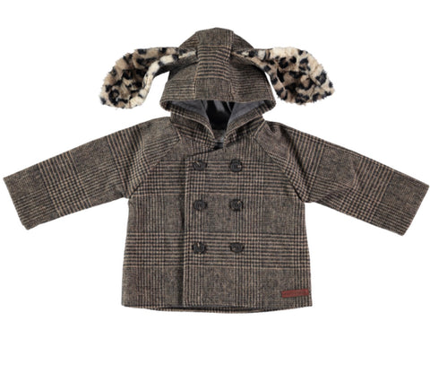 Tocoto Vintage Checkered Hooded Baby Coat