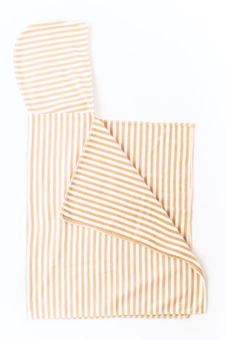 Rylee & Cru Almond Striped Hooded Towel