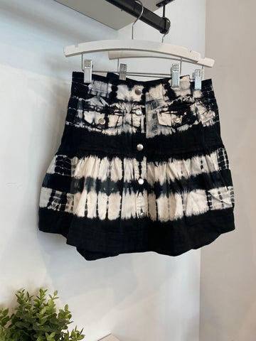 Steph The Label Black Tie Dye Denim Skirt